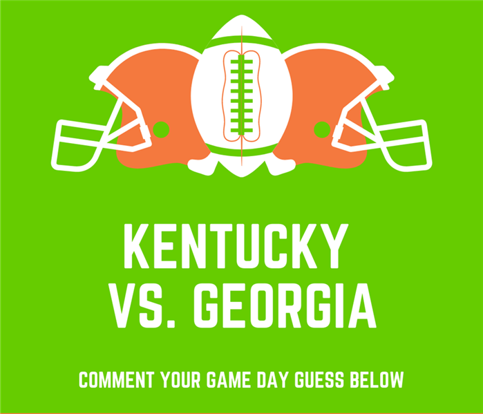 Green graphic that reads Kentucky vs Georgia